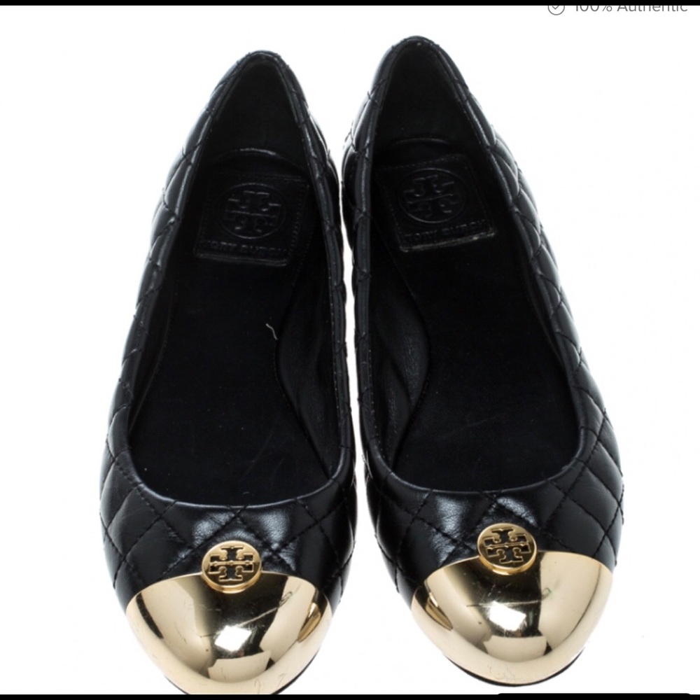Tory Burch quilted  black kaitlyn flats size 6.5
